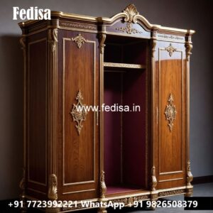Traditional Wooden Wardrobe with Elegant Touch No-3436