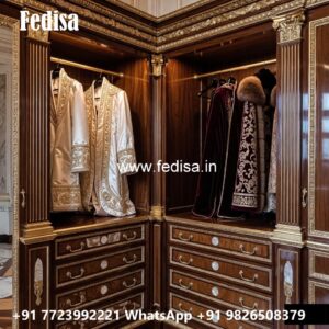Elegant Wooden Wardrobe with Decorative Carving No-3447