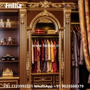 Premium Wooden Wardrobe with Decorative Mirrors No-3593