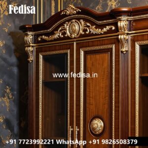 Elegant Wardrobe Design with Gold Accents No-3624