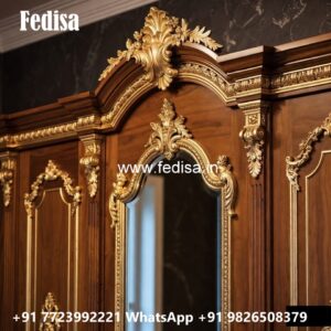 Contemporary Wardrobe Design with Wooden Panels No-3753