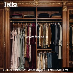 Modern Wardrobe Design with Wooden Accents No-3850