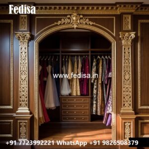 Stylish Wardrobe Design with Decorative Elements No-3859
