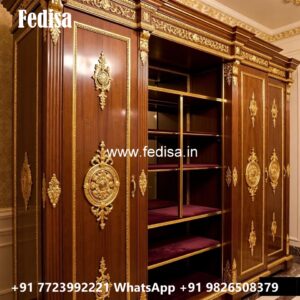 Classic Wardrobe Design with Brass Handles No-4222