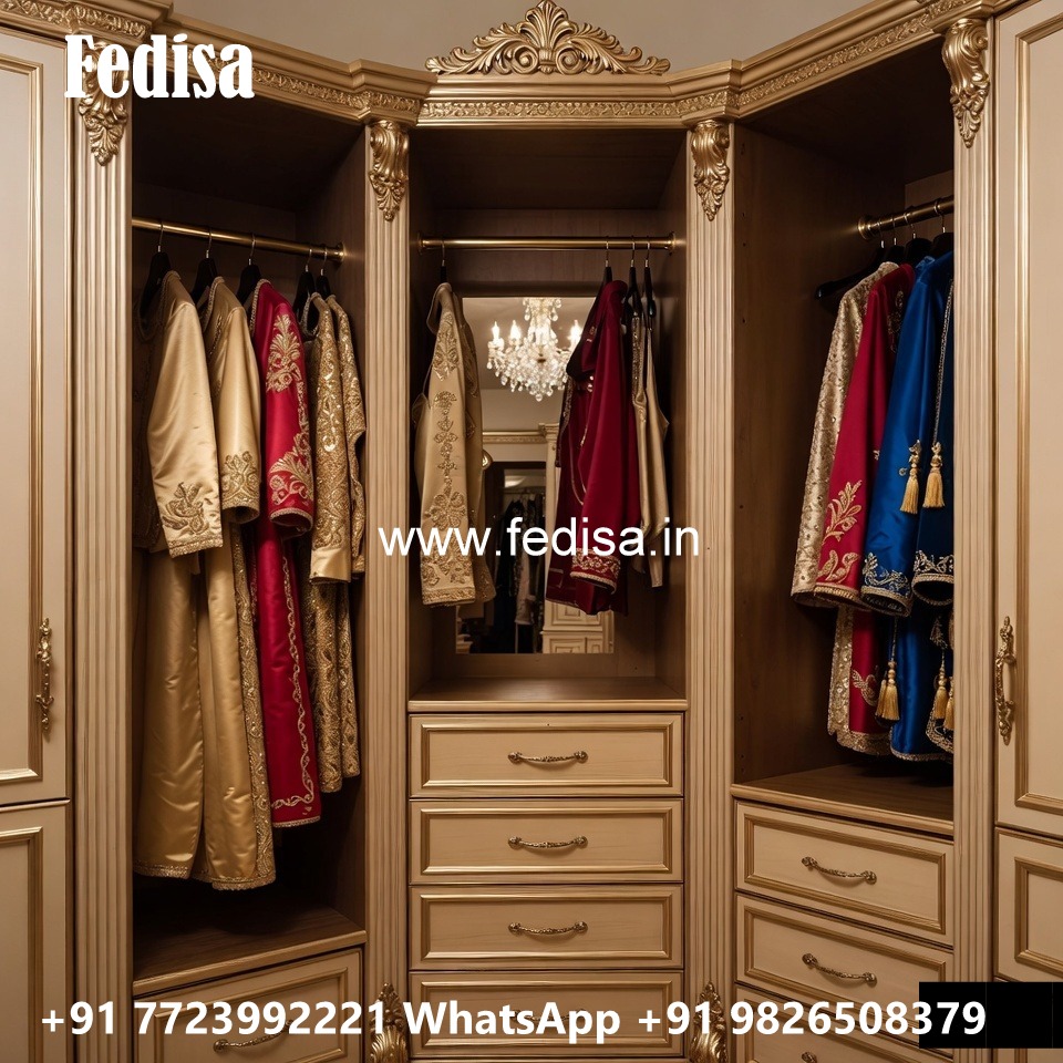 Classic Wardrobe Design with Gold Accents No-4232