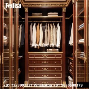 Wooden Wardrobe Design with Vintage Charm No-4293