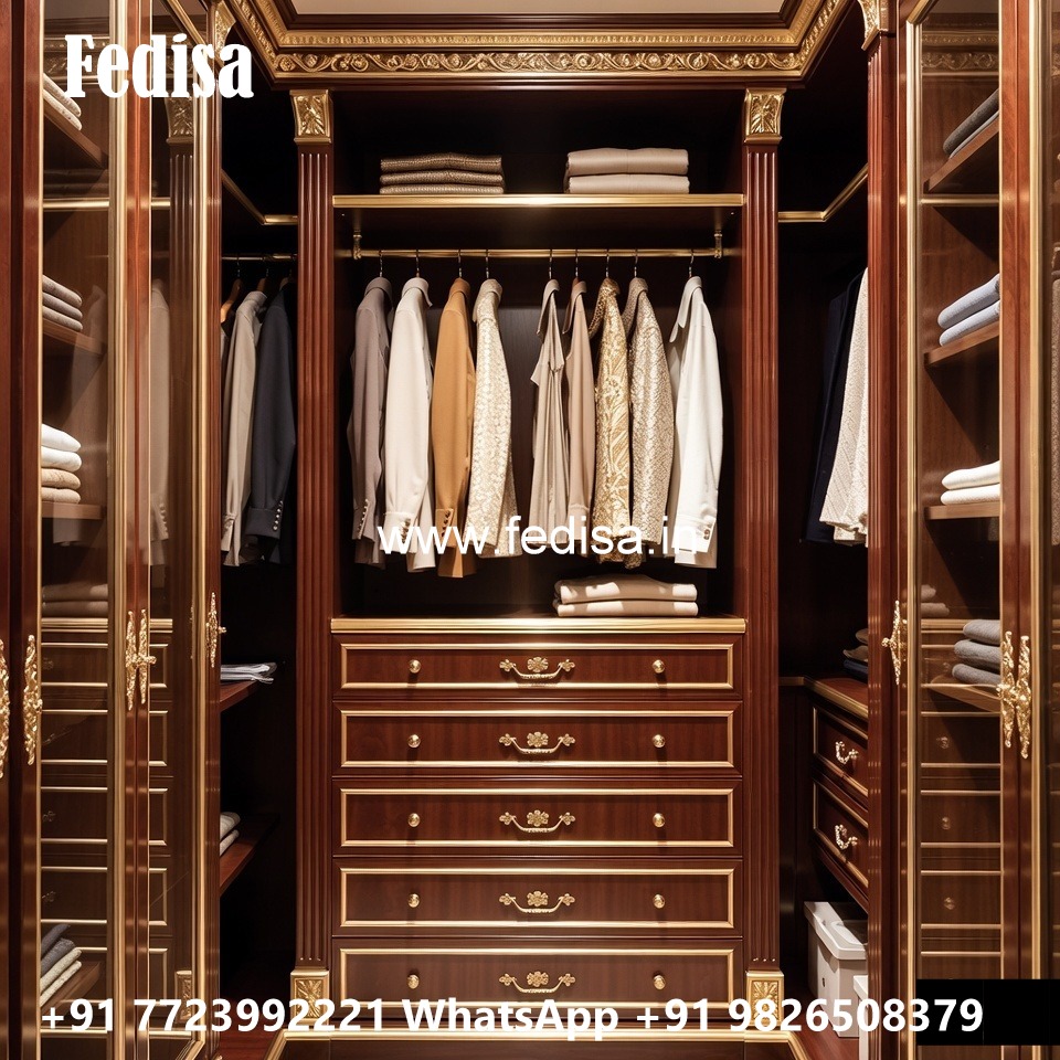 Wooden Wardrobe Design with Vintage Charm No-4293