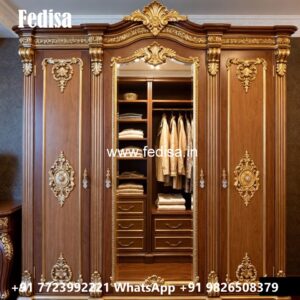 Traditional Wooden Wardrobe with Elegant Touch No-4335