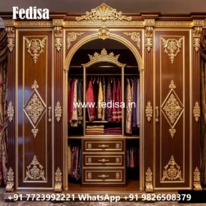 Royal Wardrobe Design with Handcrafted Finish No-4375