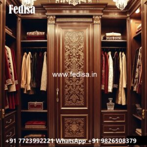 Classic Bedroom Closet with Artistic Carvings No-4376