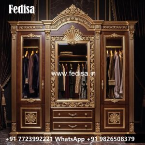 Classic Wardrobe Design with Decorative Mirrors No-4380