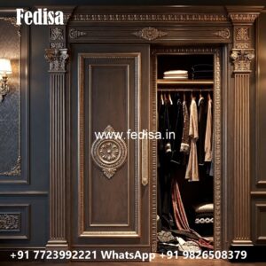Elegant Bedroom Wardrobe with Decorative Finish No-4487