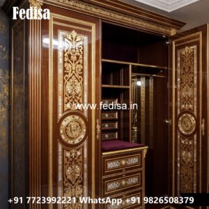 Premium Wooden Wardrobe with Decorative Mirrors No-4492