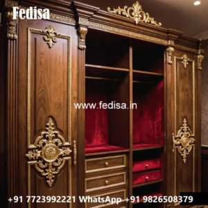 Classic Wooden Wardrobe Design for Elegant Interiors No-4513