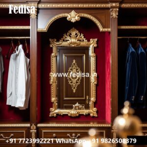 Wooden Wardrobe Design with Elegant Detailing No-4540