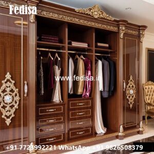 Elegant Wardrobe Design with Mirror Panels No-4569