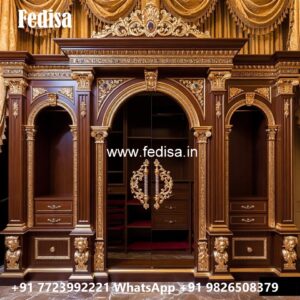 Contemporary Wardrobe Design with Wooden Panels No-4652