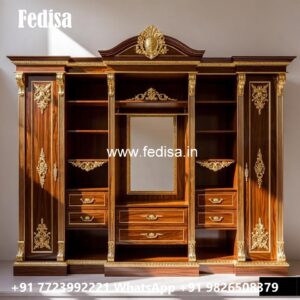 Stylish Wardrobe Design with Decorative Elements No-4758