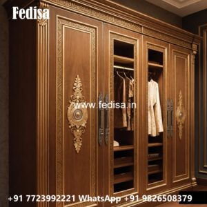Elegant Classic Wardrobe Design with Carvings No-5099