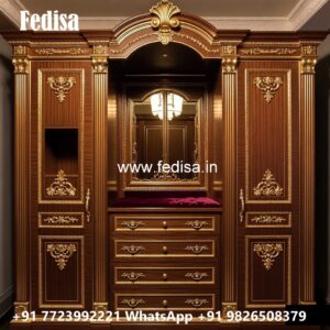Classic Wardrobe Design with Brass Handles No-5121