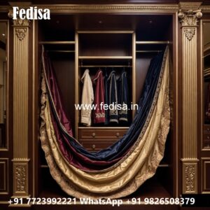 Classic Wardrobe Design with Carved Doors No-5127