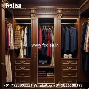 Classic Wooden Wardrobe with Decorative Trim No-5138