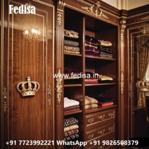 Classic Wardrobe Design with Wooden Texture No-5173