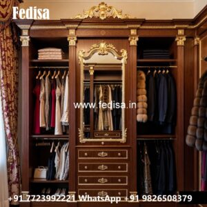 Classic Wardrobe Design with Rich Carvings No-5209