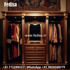Elegant Wooden Closet with Decorative Panels No-5217