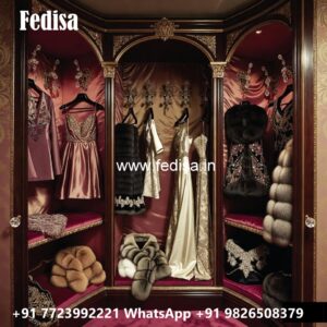 Elegant Wooden Wardrobe with Decorative Carving No-5245