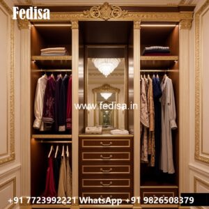 Classic Wardrobe Design with Decorative Mirrors No-5279
