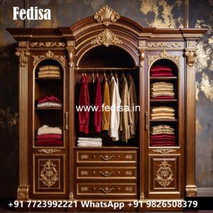 Traditional Wardrobe Design with Elegant Mirrors No-5315