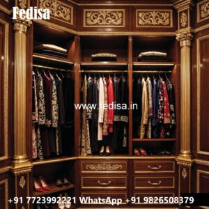 Timeless Wooden Wardrobe with Artistic Finish No-5376