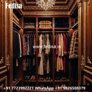 Elegant Bedroom Wardrobe with Decorative Finish No-5386