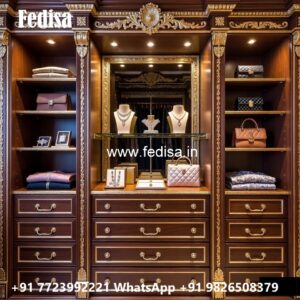 Contemporary Wardrobe Design with Wooden Panels No-5551