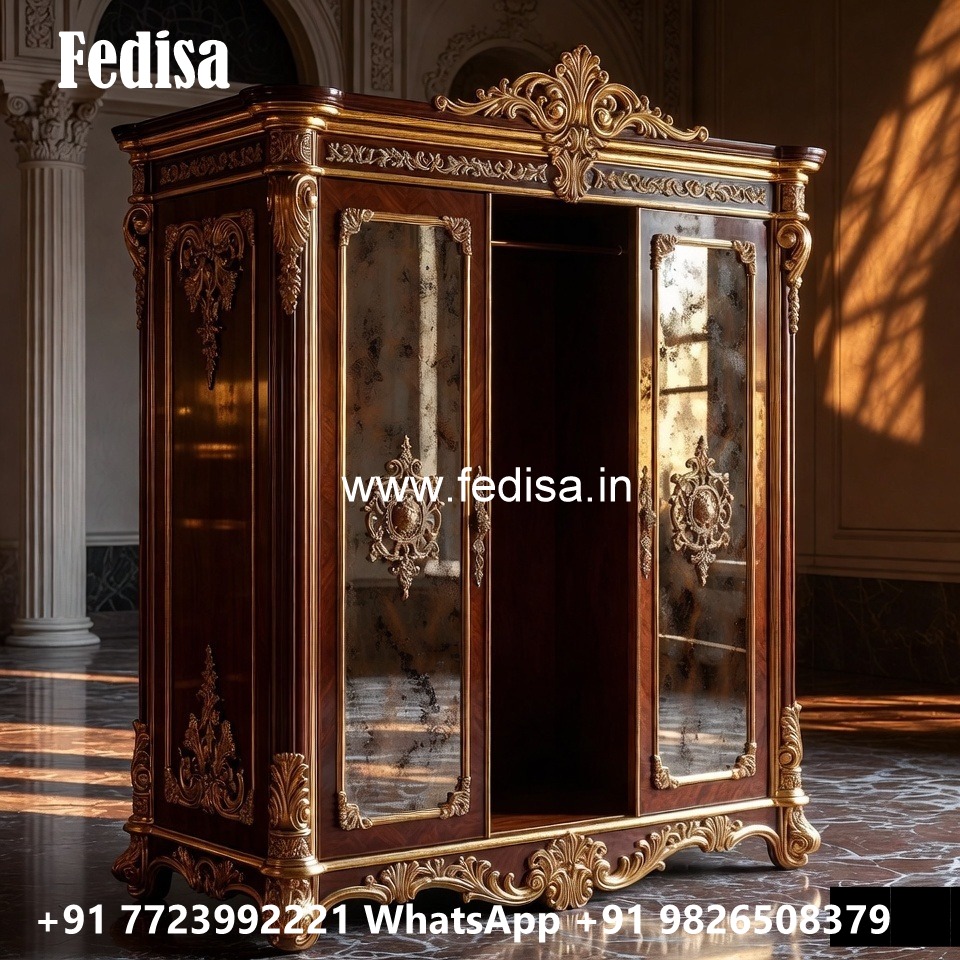Stylish Wardrobe Design with Mirror Doors No-5556