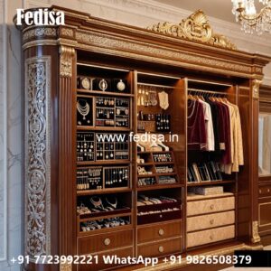 Modern Wardrobe Design with Wooden Accents No-5648
