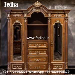 Elegant Wardrobe Design with Modern Mirror Finish No-5681