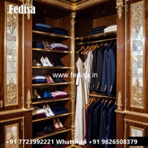 Classic Wardrobe Design with Brass Handles No-6020