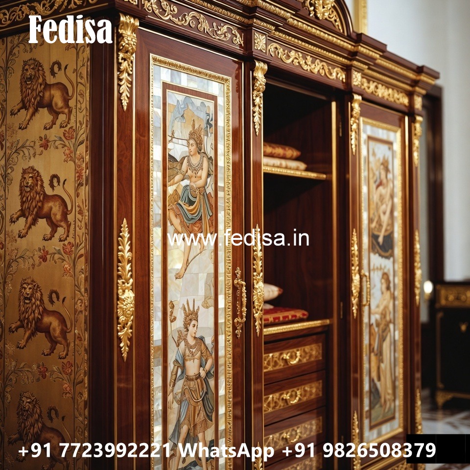 Classic Wardrobe Design with Carved Doors No-6026