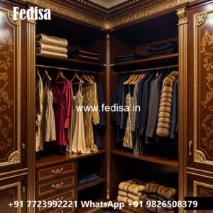 Classic Wardrobe Design with Artistic Carvings No-6045