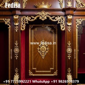 Elegant Wooden Wardrobe with Decorative Carving No-6144