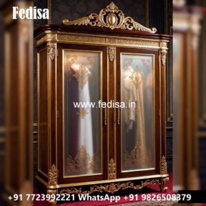 Elegant Wardrobe Design with Rich Wood Texture No-6150
