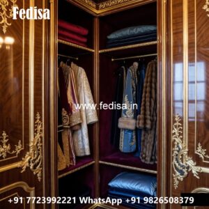 Classic Bedroom Closet with Artistic Carvings No-6174