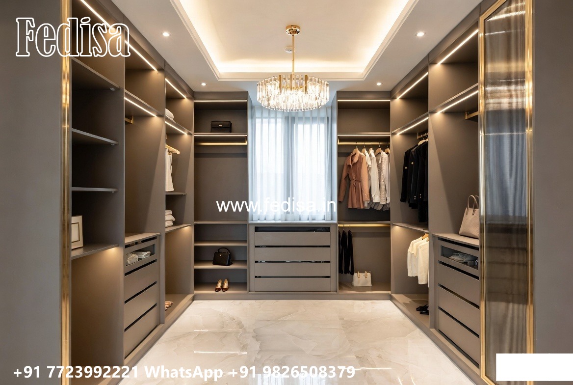 Classic Wardrobe Design with Brass Handles No-4222