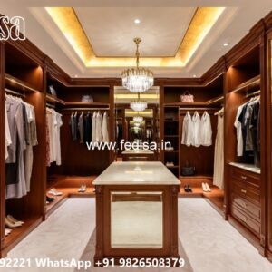 Traditional Wardrobe Design with Mirror Finish No-4233
