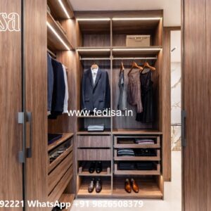 Classic Wardrobe Design with Wooden Texture No-4274
