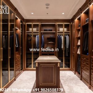 Elegant Closet Design with Wooden Finish No-4305