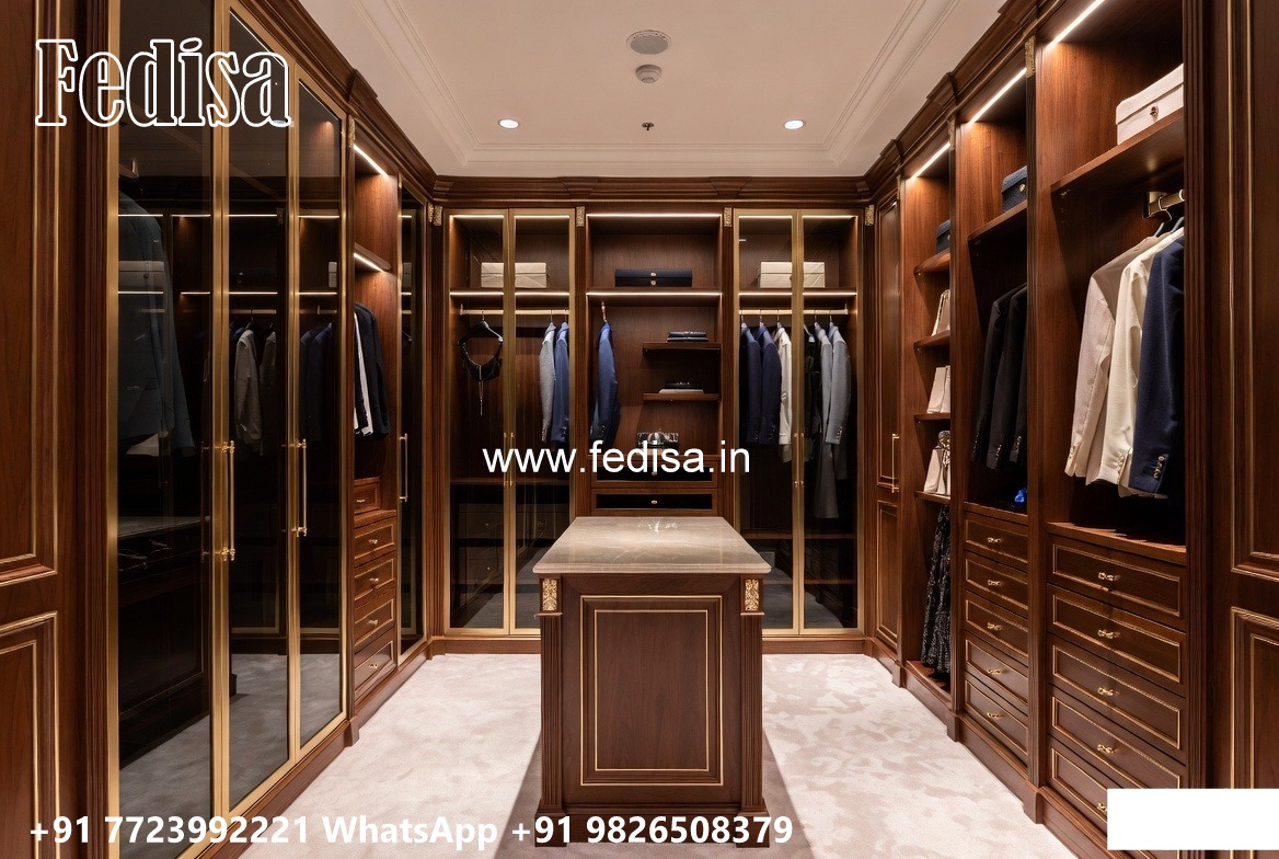 Elegant Closet Design with Wooden Finish No-4305