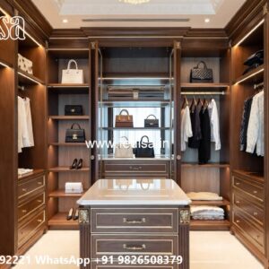 Elegant Wooden Closet with Decorative Panels No-4318